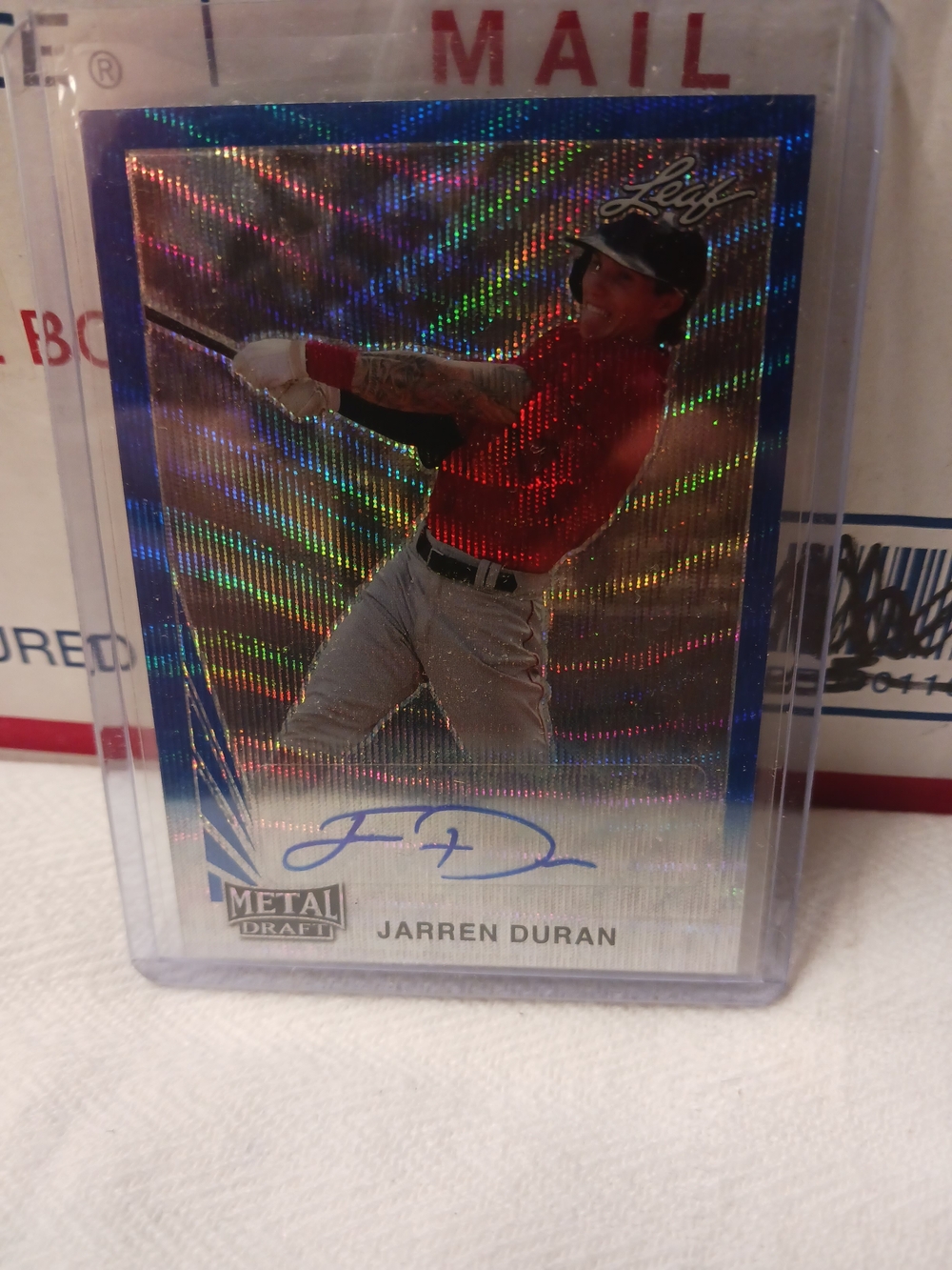 2020 Leaf Metal Draft Refractor Foil Autographed On Card Jarren Duran Rookie /20